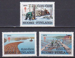 Finland, 1971, Prevention Of Tuberculosis, Set, MNH - Unused Stamps