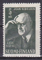 Finland, 1945, Jean Sibelius 80th Birthday, 5mk, MH - Gebraucht