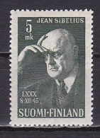 Finland, 1945, Jean Sibelius 80th Birthday, 5mk, MNH - Neufs