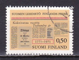 Finland, 1971, Finnish Press 200th Anniv, 0.50mk, USED - Used Stamps