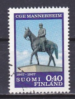 Finland, 1967, Field Marshal Mannerheim, 0.40mk, USED - Oblitérés
