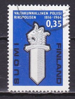 Finland, 1966, Finnish Police 150th Anniv, 0.35mk, USED - Used Stamps