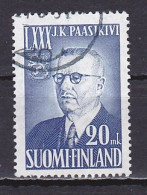 Finland, 1950, Pres Juho H. Paasikivi 80th Anniv, 20mk, USED - Usados