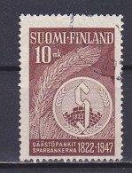 Finland, 1947, Savings Bank 125th Anniv, 10mk, USED - Gebruikt