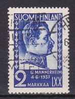 Finland, 1937, Field Marshal Mannerheim 70th Birthday, 2mk, USED - Usados