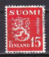 Finland, 1952, Lion, 15mk, USED - Gebruikt