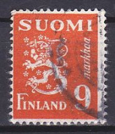 Finland, 1950, Lion, 9mk, USED - Gebraucht