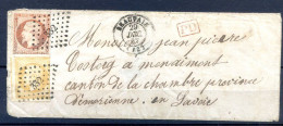 200324 LETTRE Avec N° 13+16 ..PD EN ROUGE  ENVOI POUR LA SAVOIE - 1849-1876: Klassik