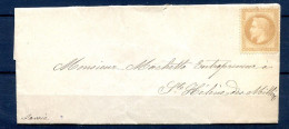 200324 LETTRE Avec N°  28B NSG   à Priori Jamais Posté - 1849-1876: Klassik