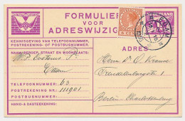 Verhuiskaart G.11 Bijfrankering Edam - Duitsland 1936 - Covers & Documents