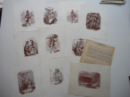 LORRAINE, VOSGES - BELLE SERIE DE 9 DESSINS ANCIENS SUR LES VOSGES DE HENRI VALENTIN D'ALLARMONT + 1 DE CH. PINOT, - Lorraine - Vosges