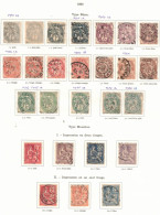 France Collection Spécialisée Oblitérée S/feuilles Blanc-Mouchon-Merson Y&T N° 107-128 + Types & Nuances Cote 2022 470 € - Usati