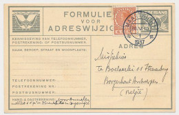 Verhuiskaart G.12 Bijfrankering Maastricht - Belgie 1937 - Lettres & Documents
