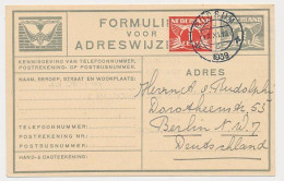 Verhuiskaart G.13 Bijfrankering Bussum - Duitsland 1939 - Drukwerk Tarief = Juist - Lettres & Documents