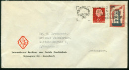 Br Netherlands, Amsterdam 1956 Cover (Internationaal Instituut Voor Sociale Geschiedenis) > Denmark #bel-1034 - Briefe U. Dokumente