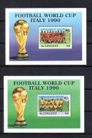 St Vincent 1989 Sheets Soccer/Football Stamps (Michel Block 82/83) Nice MNH - St.Vincent (1979-...)