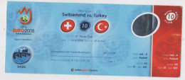 EURO 2008,AUSTRIA-SWITZERLAND ,GROUP MATCH ,SWITZERLAND -TURKEY  ,ST.JAKOB PARK,BASEL,MATCH TICKET, - Eintrittskarten