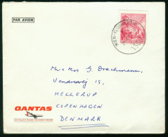 Br Austria, Wien Flughafen 1970 Cover (Qantas) > Denmark #bel-1035 - Covers & Documents