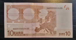 1 X 10€ Euro Trichet G017I1 X60555553535 - RARE Number 7 X 5 - 10 Euro