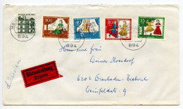 Germany, West 1966 Express / Eilzustellung Cover Memmingen To Wiesbaden; Cinderella Fairy Tale Semi-Postal Stamps - Covers & Documents