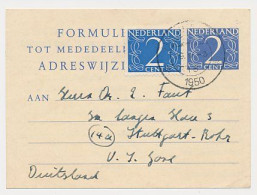 Verhuiskaart G.19 Bijfrankering - Hilversum - Duitsland 1950 - Cartas & Documentos