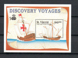 St Vincent 1986 Sheet Columbus/Ships/America Stamps (Michel Block 30) Nice MNH - St.Vincent (1979-...)