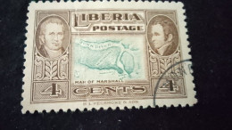 LİBERYA--1952   4  C      DAMGALI - Liberia