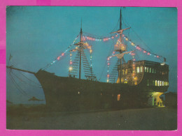 311091 / Bulgaria - Sunny Beach - Nacht Night Nuit , Restaurant "Pirate Frigate" 1987 PC Septemvri Bulgarie Bulgarien  - Hotels & Restaurants