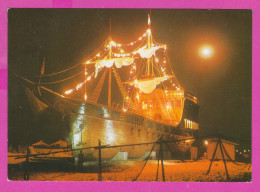 311097 / Bulgaria - Sunny Beach - Sunset Nacht Night Nuit , Restaurant "Pirate Frigate" Illuminate 1987 PC Septemvri  - Hotel's & Restaurants