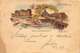 AMSTERDAM - Early Postcard Year 1896 - Paleis Voor Volksvlijt - Hooge Sluis - Amstel Hotel. - Amsterdam