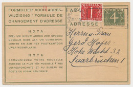 Verhuiskaart G.20 Bijfrankering S Gravenhage - Duitsland 1956 - Lettres & Documents