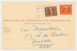 Verhuiskaart G.30 Bijfrankering Amsterdam - Belgie 1965 - Brieven En Documenten