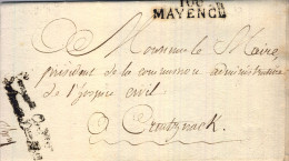 1813 ALEMANIA , CIRCULAR HOSPICIOS CIVILES , HOSPITALES MILITARES, LE COMPTE DE CESSAC , LINEAL " 100 / MAYENCE " - Préphilatélie
