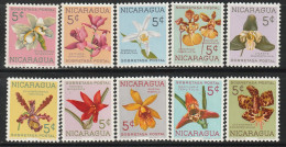 NICARAGUA - N°859/68  ** (1962) Orchidées - Nicaragua