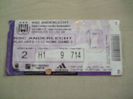 Ancien Ticket R.S.C. ANDERLECHT Play-offs 2012 - Eintrittskarten