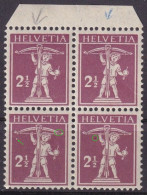 Tellknabe 136, 2,5 Rp.bräunlichlila  (VB ** Unregelmässige Zähnung/Abart)       1917 - Nuevos