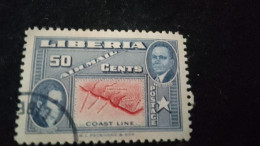 LİBERYA--1952   50  C      DAMGALI - Liberia