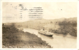 Panama Canal - Ships Meeting In Culebra Cut - Panama