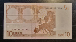 1 X 10€ Euro Draghi E009A3 X82282777778 - UNC RARE Number - 10 Euro