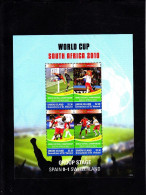 St Vincent (Union Is) - 2010 - World Cup South Africa Spain 0x1 Switzerland - Mi 546/49 - 2010 – Afrique Du Sud