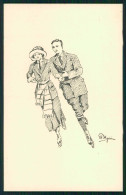 Artist Signed Pellegrini Ice Skating Palazzo Ghiaccio Milano Postcard TC4736 - Autres & Non Classés