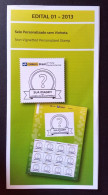 Brochure Brazil Edital 2013 01 Personalized Stamp Without Vignette Without Stamp - Brieven En Documenten