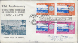 Philippines 1975 Y&T 991a Et 992a En Paires Sur FDC. Commission Internationale D'irrigation Et De Drainage - Agricoltura