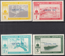 INSEL SARK (Guernsey), Nichtamtl. Briefmarken, 4 Marken, Postfrisch **, Europa 1961, Commodore Shipping - Guernsey