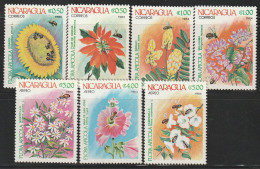 NICARAGUA - N°1326/9+PA  ** (1984) Fleurs + Abeilles - Nicaragua