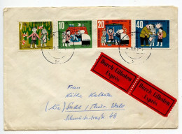 Germany, West 1961 Express / Durch Eilboten Cover Wiesbaden To Suhl, DDR; Hansel & Gretel Fairy Tale Stamps - Covers & Documents