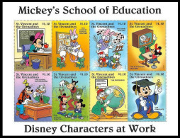 St Vincent - 1996 - Disney: Mickey's School Of Education - Yv 2735/42 - Disney