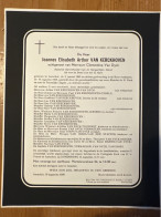 Joannes Elisabeth Arthur Van Kerckhoven Echtg Van Dyck Clementina *1892+1958 Aarschot Gybels Tousent Torfs Van Innes Mar - Obituary Notices