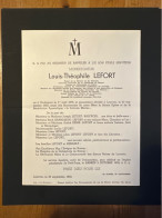 Monseigneur Louis-Theophile Lefort Prelat De Sa Saintete Chanoine Namur *1879 Orchimont +1959 Louvain Petit-Fays KUL - Obituary Notices