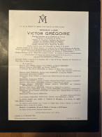 L’Abbe Victor Gregoire Chanoine Tournai Prof KUL Doctor Univ Nancy & Dublin Academie Pontific *1870+1938 Louvain Fleurus - Obituary Notices